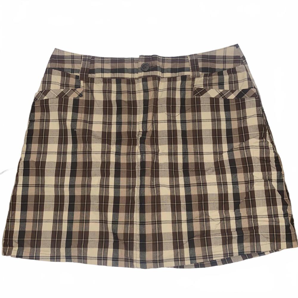 Vintage Brown Plaid Skort Size 10 Y2K Preppy Aesthetic